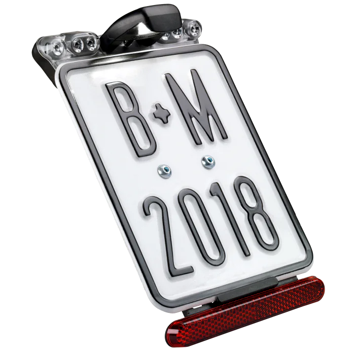 License plate holder, DC, 5.5-60V, rear light, brake light, retro-reflector, ECE R50
