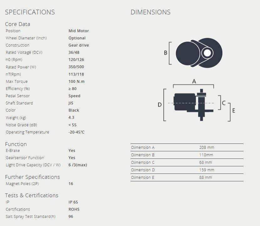 500W - Complete electrical kit Bafang