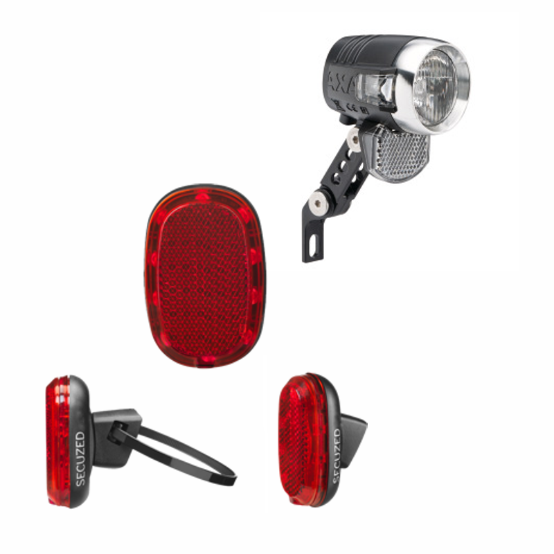 Front and rear light kit without luggage rack